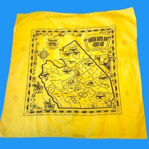 Western Kerchief Bandanna Trail Ride Map 2006 Rancho Santa Ana Yellow
